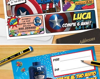 Spiderman Lego Invito Personalizzato Invito Per Festa Di Etsy