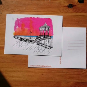 Postal de Bandstand de Brighton ilustrado