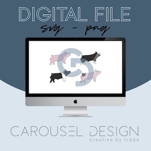Show Pig Boar Livestock Graphic - Digital File Bundle