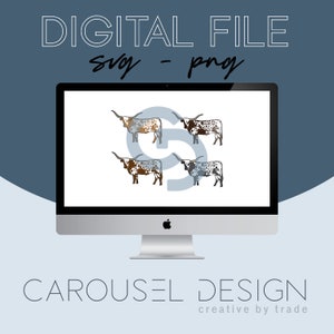 Longhorn Cattle Livestock Graphic - Digital File Bundle