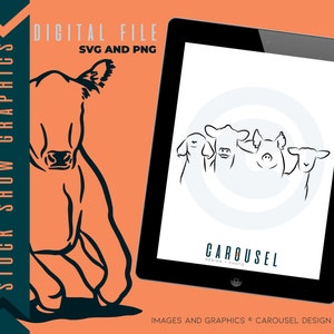 Market Animal Heads Livestock Graphic - Digital File Bundle 2024