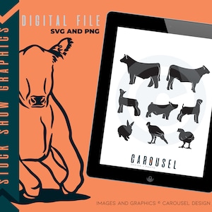 Market Animal Silhouette Livestock Graphic - Digital File Bundle 2024