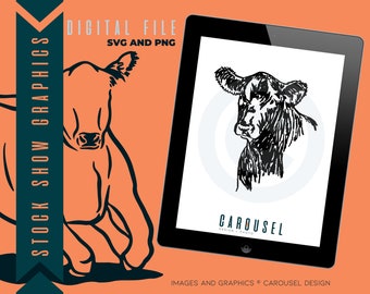 Szkicowana ilustracja cielęcia grafika inwentarza żywego - cyfrowy SVG i PNG