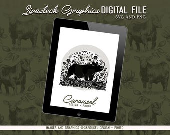 Bloom Pig Livestock Graphic - Digital SVG & PNG