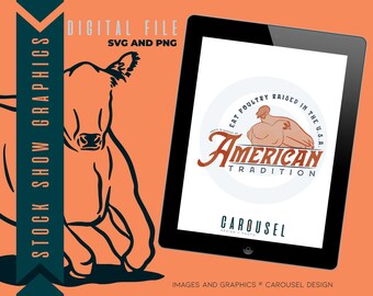 Eat USA Drób Żywy Inwentarz Grafika - Cyfrowy SVG i PNG