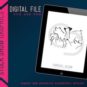 Market Animal Outlines Livestock Graphic - Digital File Bundle - Horse, Steer, Lamb, Goat, Pig, Rabbit & Chicken