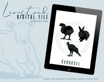 Mały Rynek Sylwetka Żywego Inwentarza Grafika - Cyfrowy Plik Pakiet 2025