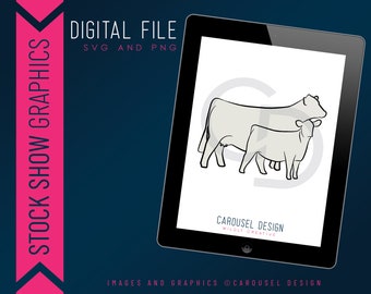 Cow Calf Pair Livestock Graphic - Digital File 2023.5