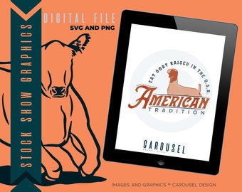 Eat USA Goat Livestock Graphic - Cyfrowy SVG i PNG