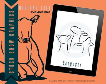 Pokaż zarys głowy jagnięciny Grafika zwierząt gospodarskich - Pakiet plików cyfrowych 2024