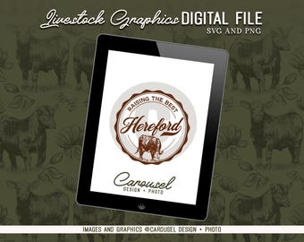Raising the Best Hereford Livestock Graphic - Digital SVG & PNG
