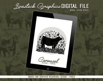 Bloom Cattle Livestock Graphic - Digital SVG & PNG