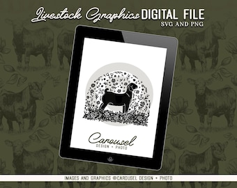 Bloom Goat Livestock Graphic - Digital SVG & PNG