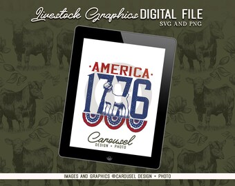 America 1776 Goat Livestock Graphic - Digital SVG & PNG