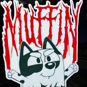 Metal Muffin Heeler Dog Car Decal