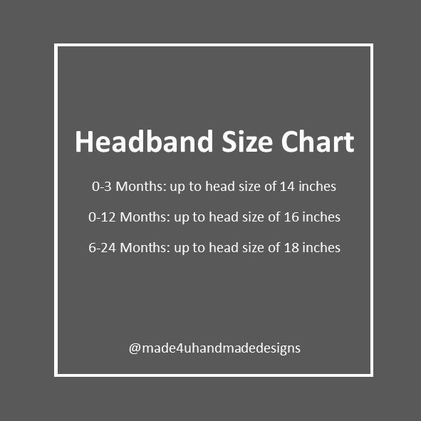 Infant Headband Size Chart