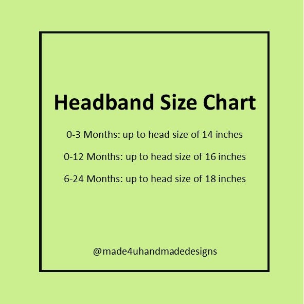 Infant Headband Size Chart