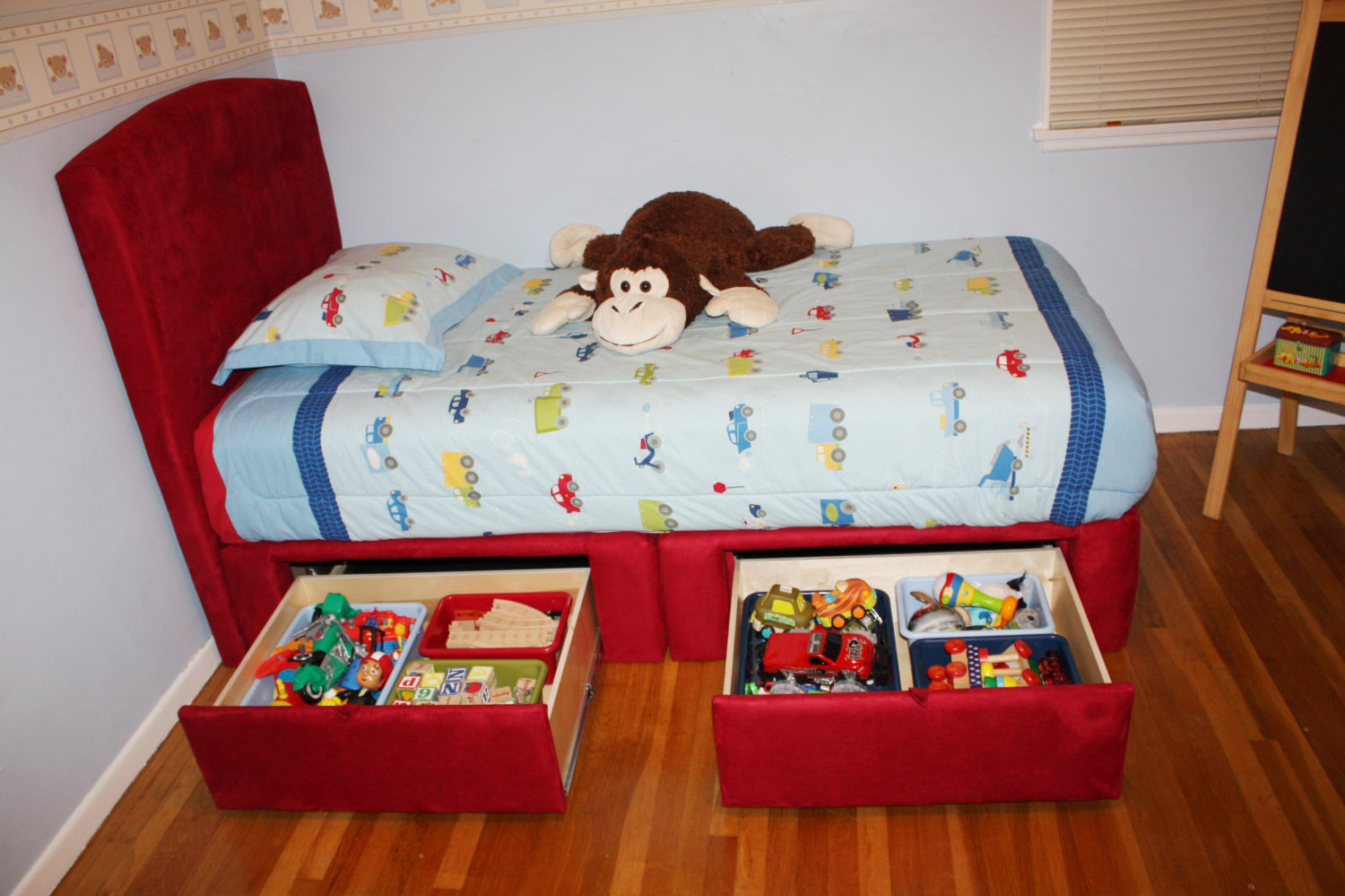 Twin Or Full Kids Platform Storage Bed 2 Large Capacity Etsy