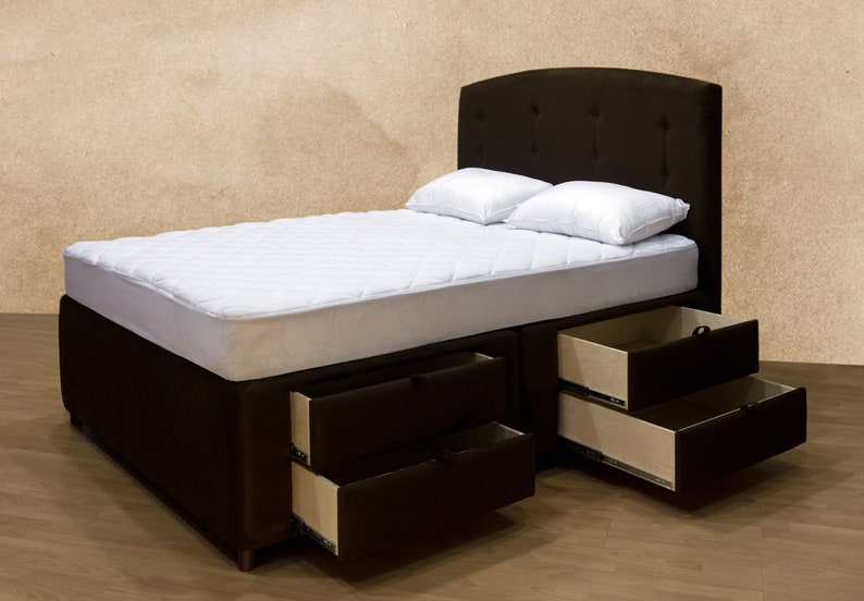 Elegant Upholstered Platform Storage Bed With Underneath Image 0