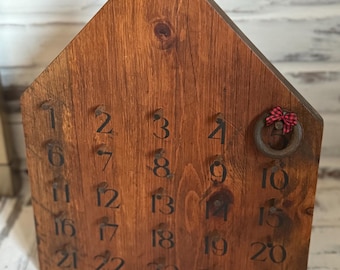 Rustic Wooden Christmas Countdown Calendar – Solid Pine Advent House