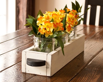 Wooden Table Caddy/Centerpiece With Handles