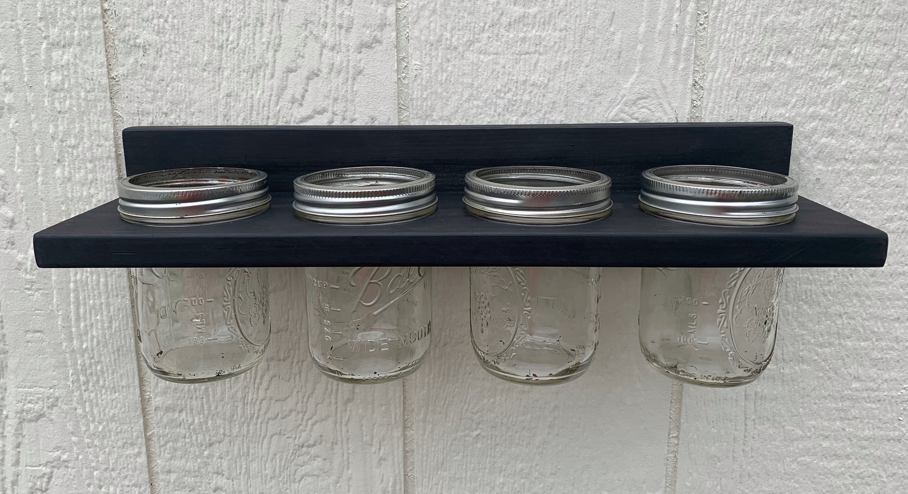 Wooden WallMounted 4 Mason Jar Holder Etsy België