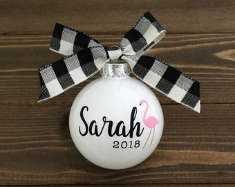 Personalisierter Glaskugel Ornament - Namensornament - Personalisierter Weihnachtsschmuck - Fußball ornament - College Ornament - Weihnachtsgeschenk
