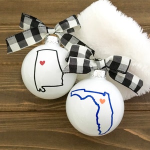 Custom College Ornament - College Football Ornament - State Ornament - Personalized Christmas Ornament - Christmas Ornament- Graduation Gift