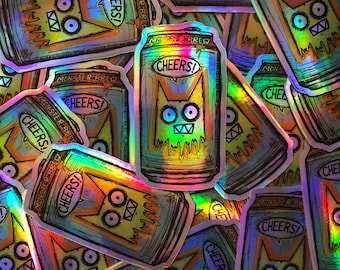 Holographic Monster Brew Sticker Cheers!