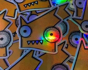 Holographic Orange Monster Decal/Sticker