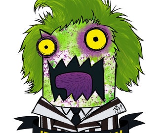 Beetlejuice Holographic Monster Sticker