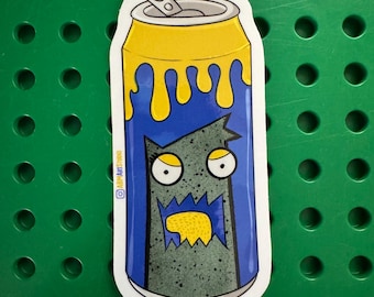 Monster Can Sticker – Weird Soda Beer Vinyl Decal | ABM Art Studio Original