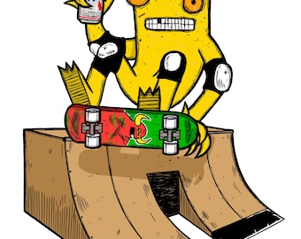 Go skateboarding day monster sticker. Pbr Pabst blue ribbon toy machine skateboard