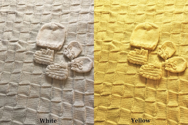 Handknit Baby Blanket Set Etsy