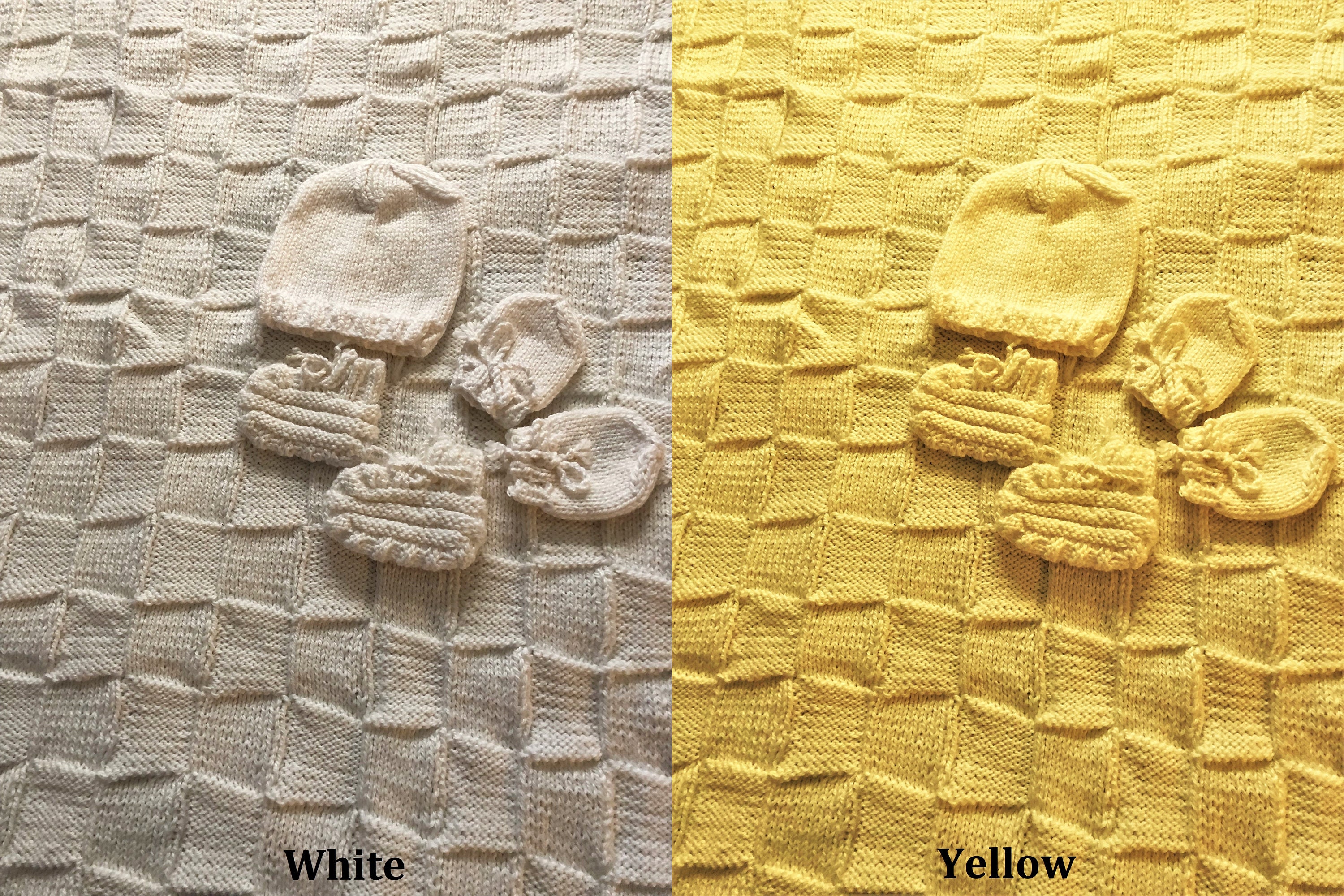 Handknit Baby Blanket Set Etsy