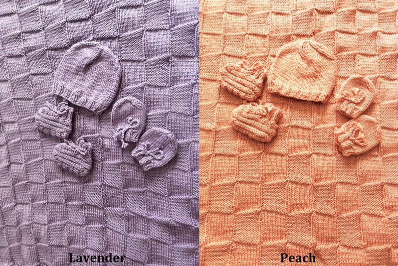 Handknit Baby Blanket Set Etsy