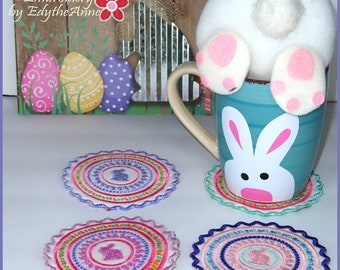 FLEUR COASTERS- In The Hoop Machine Embroidery