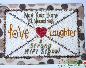 HOUSE WARMING Mug Mat/Mug Rug In The Hoop Embroidery Design