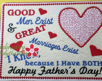 GOOD MEN Still EXIST In The Hoop Embroidered Mug Mat/Mug Rug.  - Digital File