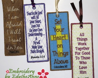 FAITH 4-Pack BOOKMARK SET- In The Hoop Machine Embroidery