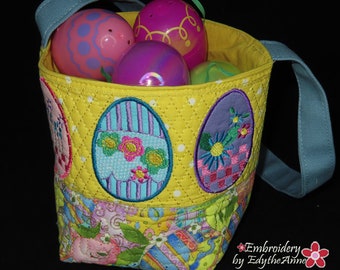 EASTER BASKET - 2 VERSIONS  in the Hoop Machine Embroidery Design -