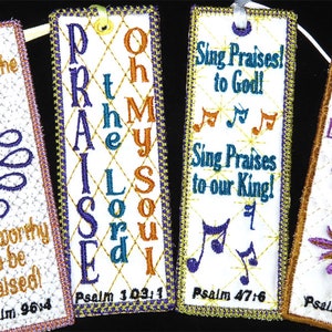 PSALM BOOKMARKS - Set of Four - In The Hoop Machine Embroidery