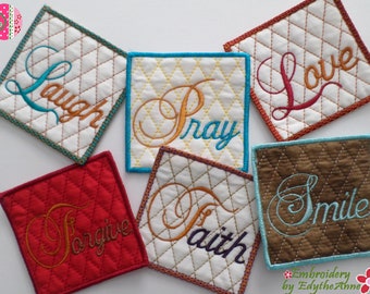 WORDS to LIVE by COASTERS  In The Hoop Machine Embroidery