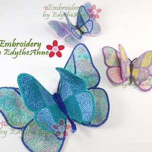 FREESTANDING MYLAR BUTTERFLY - Machine Embroidery Design - In The Hoop - Digital Download
