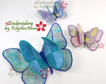 FREESTANDING MYLAR BUTTERFLY - Machine Embroidery Design - In The Hoop - Digital Download