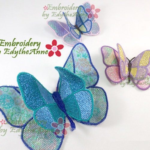 FREESTANDING MYLAR BUTTERFLY Machine Embroidery Design in Etsy