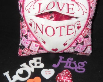 LOVE NOTE PILLOW In The Hoop Machine Embroidery Design