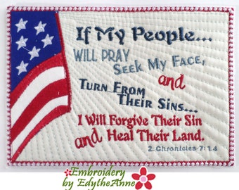 IF MY PEOPLE Faith Based In The Hoop Mug Mat/Mug Rug   Digital Download