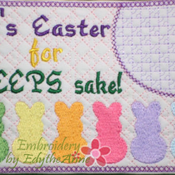 It's Easter FOR PEEPS SAKE Mug Mats/Mug Rugs/Drink Mats In The Hoop Whimsical Styled Machine Embroidered Digital Download