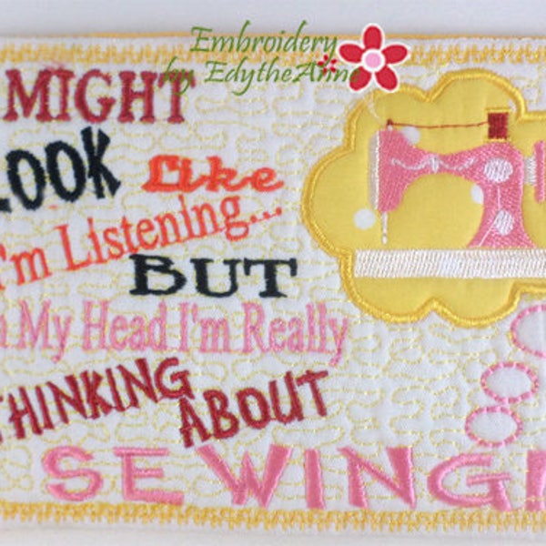 THINKING ABOUT SEWING In The Hoop Whimsical Embroidered Mug Mats/Mug Rugs-Digital Download